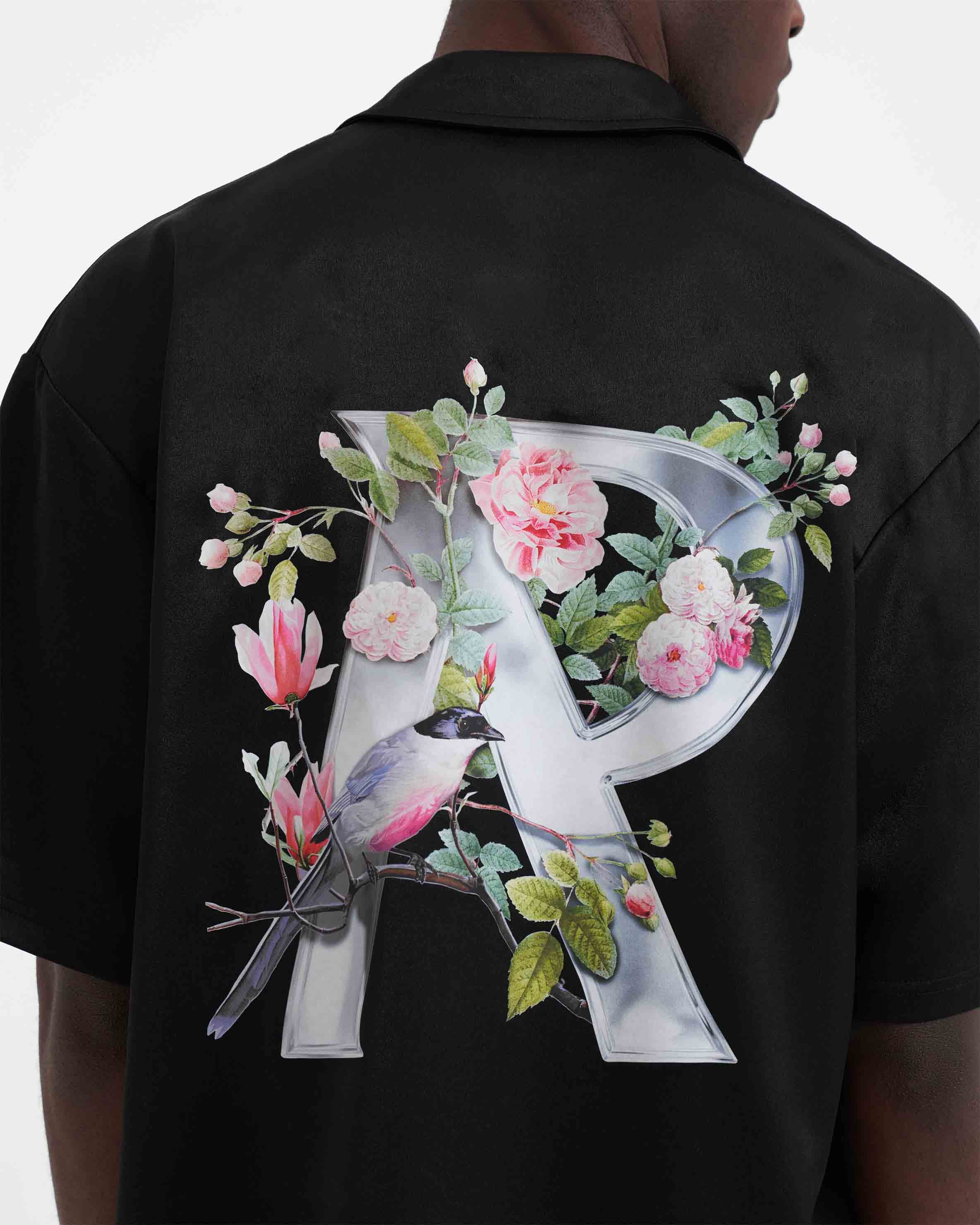 Floral Initial Shirt - Black